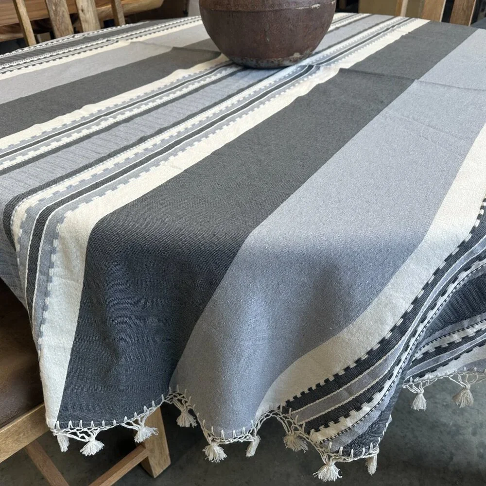 93'' Round Tablecloth from Oaxaca Mexico made with 100 % Handloom cotton…